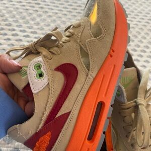 Nike Kids Air Max Beige and Red Shoes